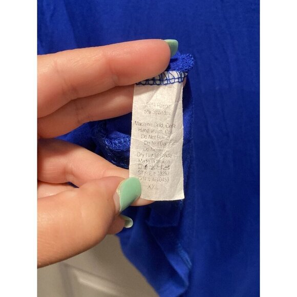 Boutique E.C. Royal Blue V-Neck Top XXL Oversized - Picture 4 of 4